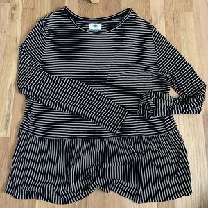 SUPER soft striped peplum shirt